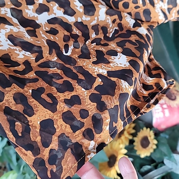 Boho Leopard Print Open Front Cover Up - Picture 7 of 7